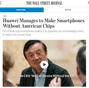 美國制裁華為公司失敗，華為旗艦手機已經不包含任何美國制造零件